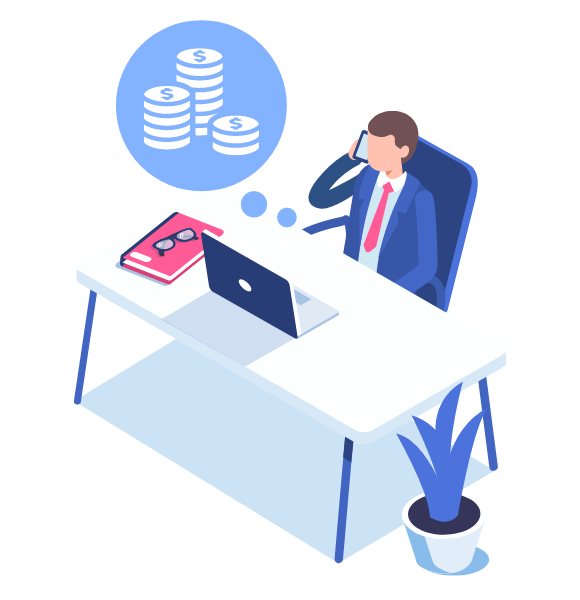 2人で仕事をしているイラスト