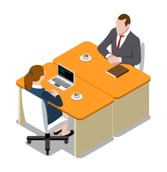 2人で仕事をしているイラスト