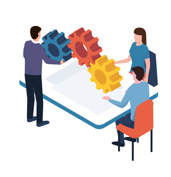 ミーティングをしているイラスト